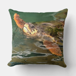 Händer upp för en ren havssköldpadda kudde