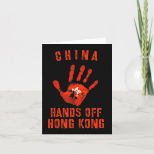Händer utanför Hongkongs China protesterar mot Chi Kort