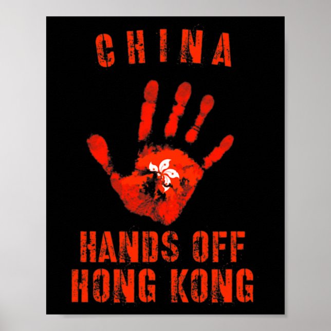 Händer utanför Hongkongs China protesterar mot Chi Poster (Framsidan)