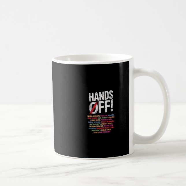 Händer utanför min Social-säkerhet 2025 Protest Lo Kaffemugg (Höger)