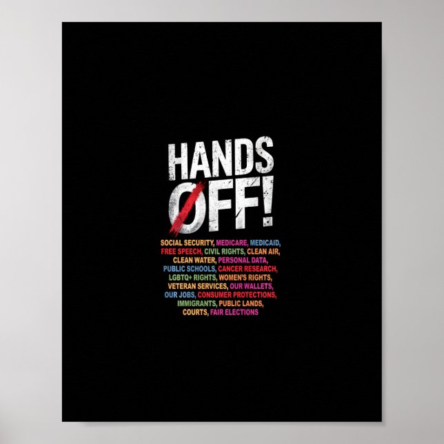 Händer utanför min Social-säkerhet 2025 Protest Lo Poster (Framsidan)