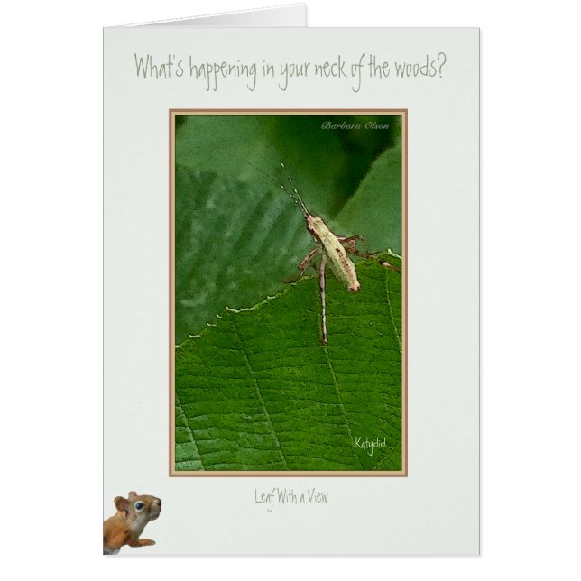 "Händer vad i din nacke av skogen? Hälsningskort (Framsidan)