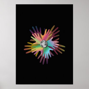 Händer Värld runt Poster