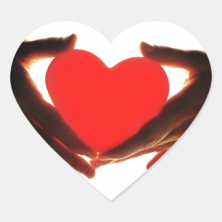 Händernas hjärta hjärtformat klistermärke