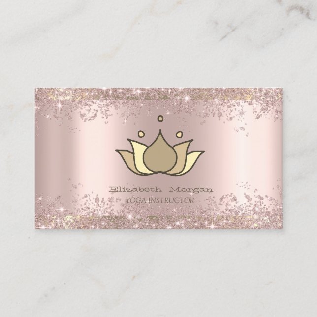 Handfärg Lotus Ro Guld Glitter Dust Yoga Visitkort (Framsida)