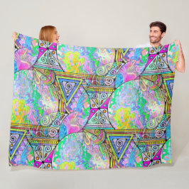 Handfärgad och digitalt målad sömlös Mönster 56 Fleecefilt