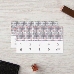 Handfärgad vattenfärgsruta Mönster Enkel 10 Lojalitetskort