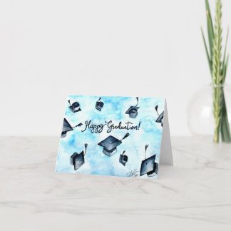 Handfärgat vattenfärgkort studenten anteckningskort