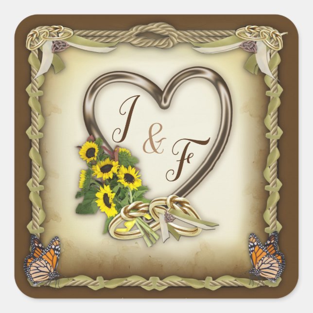 Handfast Ceremony - Gifter sig Fyrkantigt Klistermärke (Framsida)