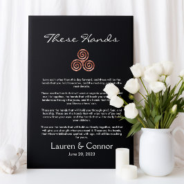 Handfastande Spiral Celtic Knot Irish Bröllop Vows Canvastryck