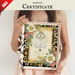 HANDFASTSTÄLL CERTIFIKAT BLOMMIGT CELTIC WICCA PAG POSTER