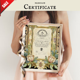 HANDFASTSTÄLL CERTIFIKAT BLOMMIGT CELTIC WICCA PAG POSTER