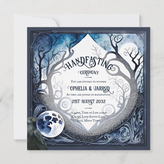HANDFASTSTÄLLANDE INVITATIONER DROMID CELTIC WICCA INBJUDNINGAR (Framsida)
