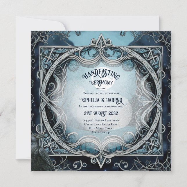 HANDFASTSTÄLLANDE INVITATIONER DROMID CELTIC WICCA INBJUDNINGAR (Framsida)