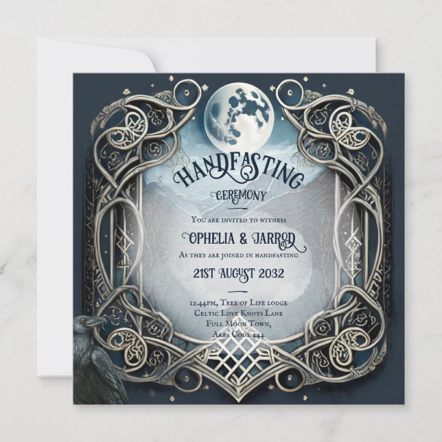 HANDFASTSTÄLLANDE INVITATIONER DROMID CELTIC WICCA INBJUDNINGAR (Framsida)