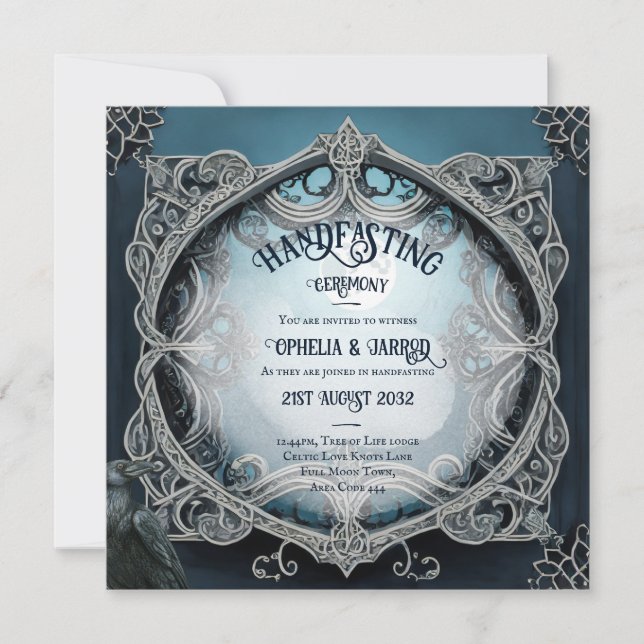 HANDFASTSTÄLLANDE INVITATIONER DROMID CELTIC WICCA INBJUDNINGAR (Framsida)