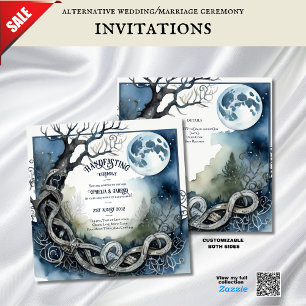 HANDFASTSTÄLLANDE INVITATIONER GOTHIC FULLMOON CEL INBJUDNINGAR