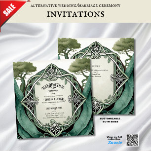 HANDFASTSTÄLLANDE INVITATIONER ROMANTIC WICCA CELT INBJUDNINGAR