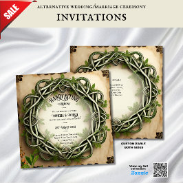 HANDFASTSTÄLLANDE INVITATIONER ROMANTIC WICCA CELT INBJUDNINGAR