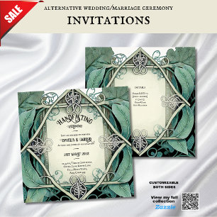 HANDFASTSTÄLLANDE INVITATIONER ROMANTIC WICCA CELT INBJUDNINGAR