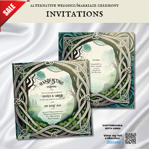 HANDFASTSTÄLLANDE INVITATIONER ROMANTIC WICCA CELT INBJUDNINGAR