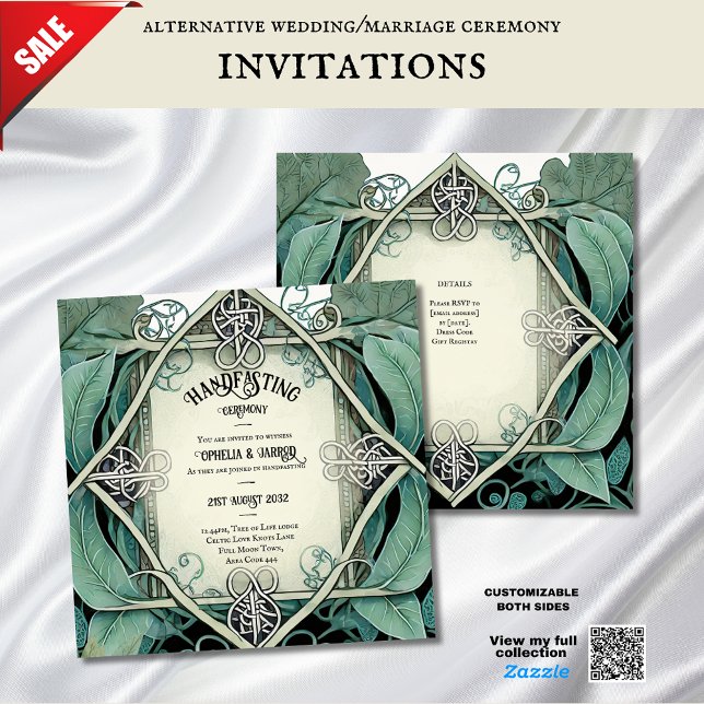 HANDFASTSTÄLLANDE INVITATIONER ROMANTIC WICCA CELT INBJUDNINGAR (Skapare uppladdad)