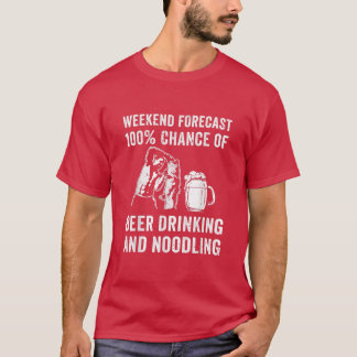 Handfishing Catfish Noodling Beer Hand Fishing Red T Shirt