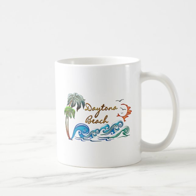 handflatan 3d, vinkart & solnedgång DAYTONA BEACH Kaffemugg (Höger)