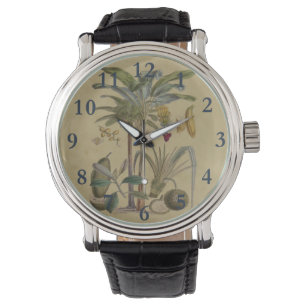 Handflatan Antique Tropical Fruit Botanical Art Armbandsur