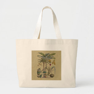 Handflatan Antique Tropical Fruit Botanical Art Jumbo Tygkasse