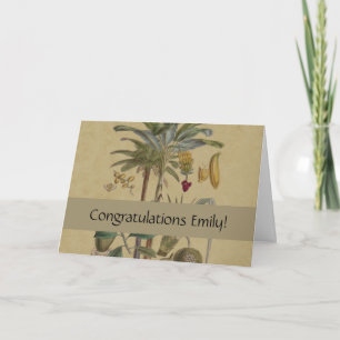 Handflatan Antique Tropical Fruit Botanical Art Kort