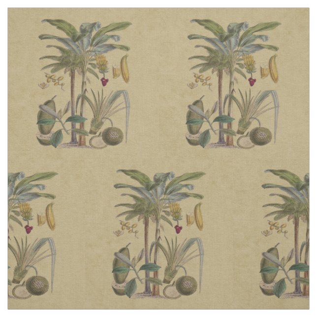 Handflatan Antique Tropical Fruit Botanical Art Tyg (Provkarta)