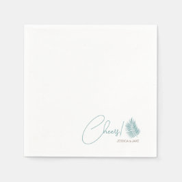 Handflatan Aqua - Söt Kustmodern Bröllop Pappersservett