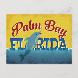 Handflatan Bay Florida Dolphin Retro Vintage resor Vykort