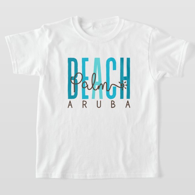 Handflatan Beach Aruba (Oceanen) T Shirt (Laydown)