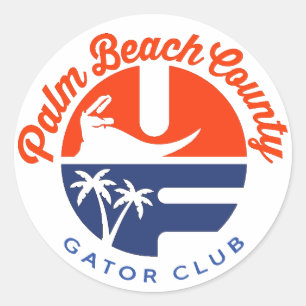 Handflatan Beach County Gator Klubb® rund dekal Runt Klistermärke