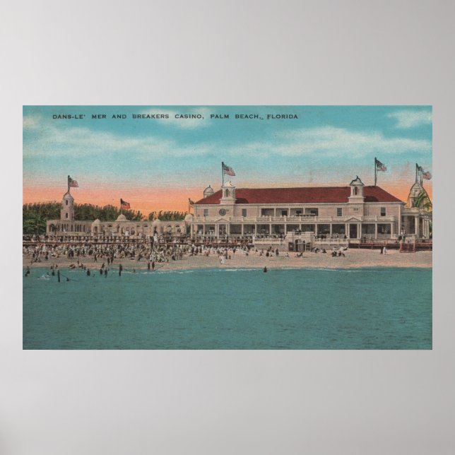 Handflatan Beach, FL - Oceanview of the Breakers C Poster (Framsidan)