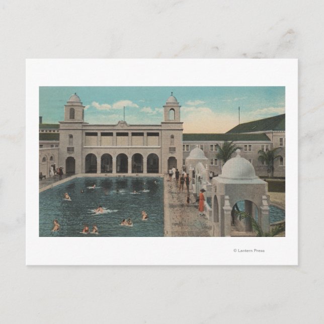 Handflatan Beach, FL - Utomhusvy över Bassäng & Ca Vykort (Framsida)