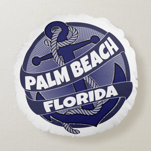 Handflatan Beach Florida-ankarpunkt runt kudde (Framsidan)