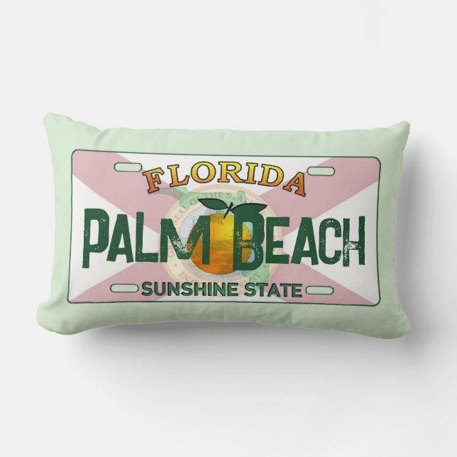 Handflatan Beach Florida flagga-skyltkuddar Lumbarkudde (Framsida)