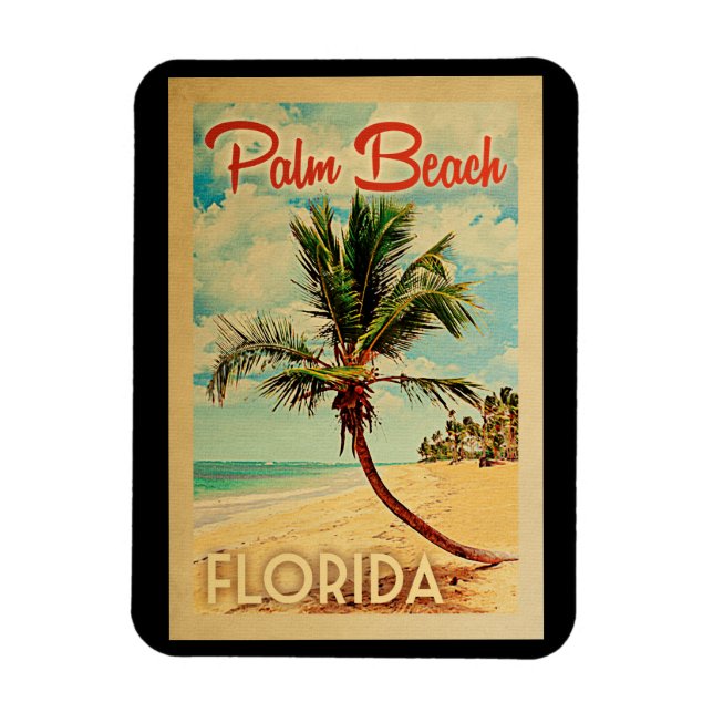 Handflatan Beach Florida Handflatan Träd Beach Vin Magnet (Vertikal)