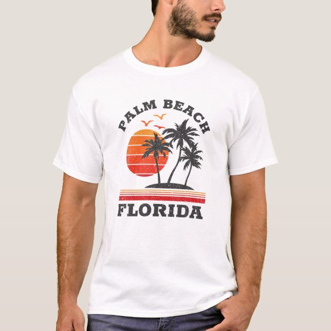 Handflatan Beach Florida Retro Souvenir Gift T Shirt (Framsida)