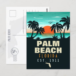 Handflatan Beach Florida Retro Sunset Souvenirs 60 Vykort