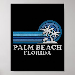 Handflatan Beach Florida Vintage Family Summer Vac Poster