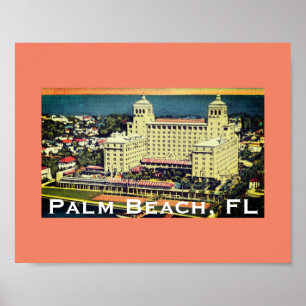 Handflatan Beach, Florida - Vintage Skyline Photo Poster