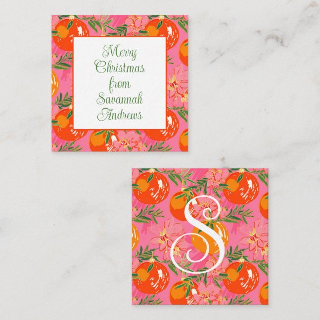 Handflatan Beach jul Rosa Ornaments Gift-hölje Anteckningskort (Fram/baksida)