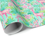 Handflatan Beach-julen Watercolor Rosa Reindeer Presentpapper<br><div class="desc">PreppyPrint.com - Fira jul i Handflatan Beach stil! Överför den här designen även till de produkter du vill ha! Besök min designerbutik,  PreppyPrint.com,  för att få information om hur du samordnar saker.</div>