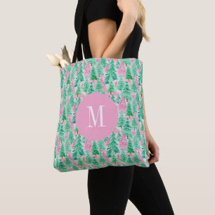 Handflatan Beach Julgranar Monogrammed Tygkasse