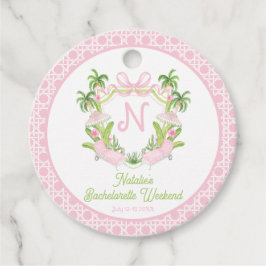 Handflatan Beach Monogram Vapensköld Bachelorette Gåvor Etiketter