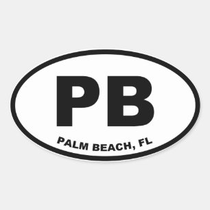 Handflatan Beach PB Ovalt Klistermärke